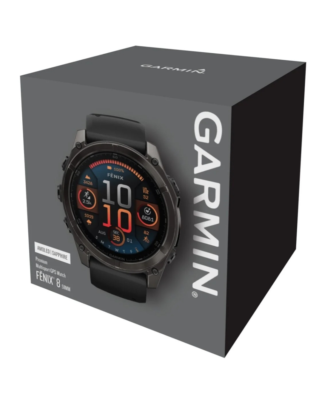 Garmin fenix 8 Smartwatch AMOLED Sapphire Grey Titanium DLC 51mm - Image 8