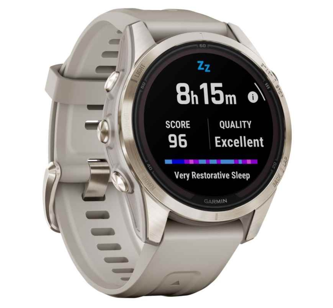 Garmin fenix 7S Pro Sapphire Solar Smartwatch Beige/Gold 2 Strap
