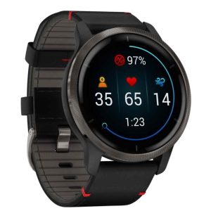 Garmin Venu 2 Fitness Smartwatch Black/Grey + Leather Strap